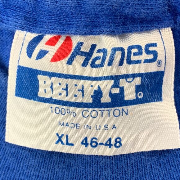 Vintage 80s Gymnastics Championships T Shirt Mens L Large Bryan Texas USA Blue - Picture 11 of 12